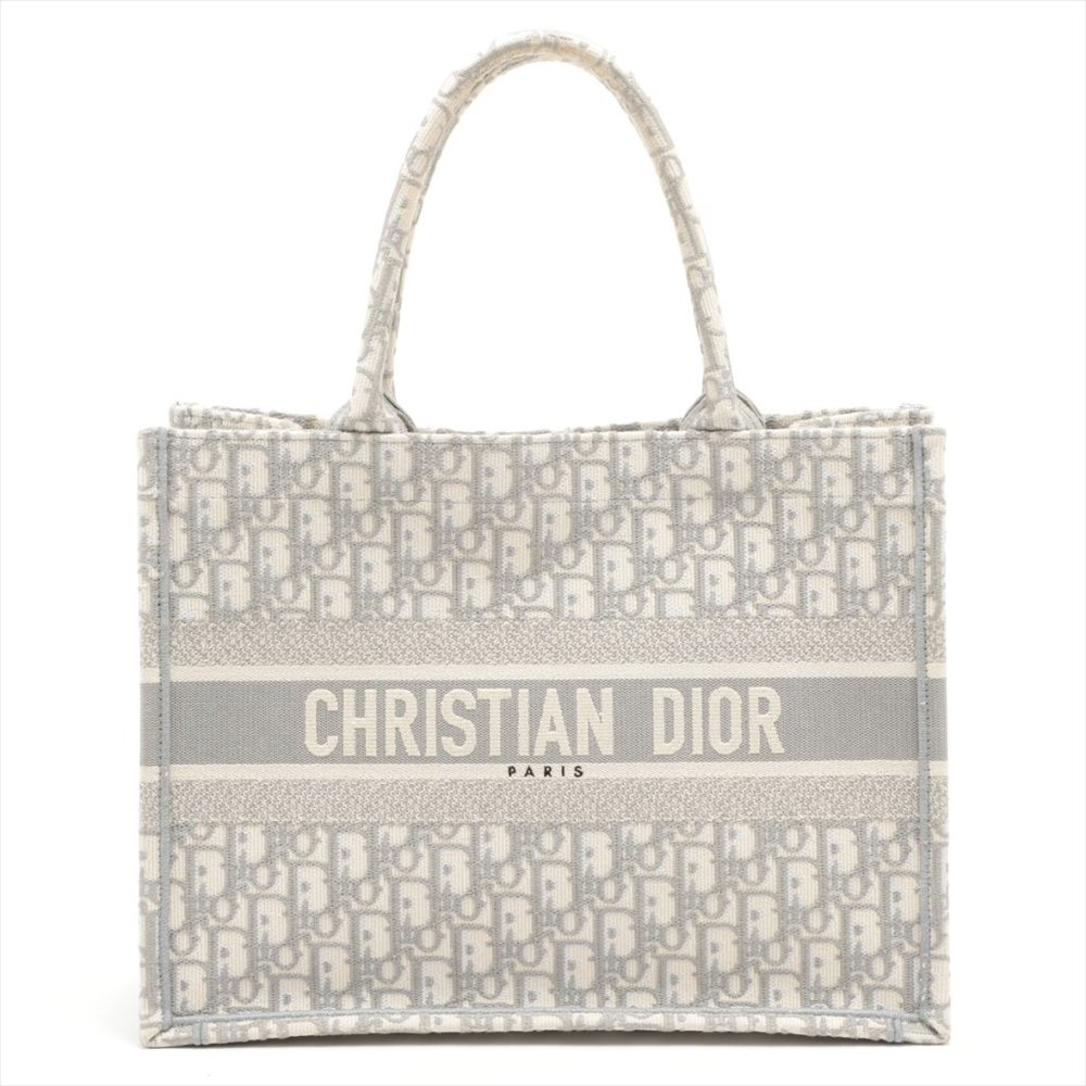 SOLD OUT ❌Christian Dior Medium Book Tote canvass Tote bag Grey - Picture 1 of 12